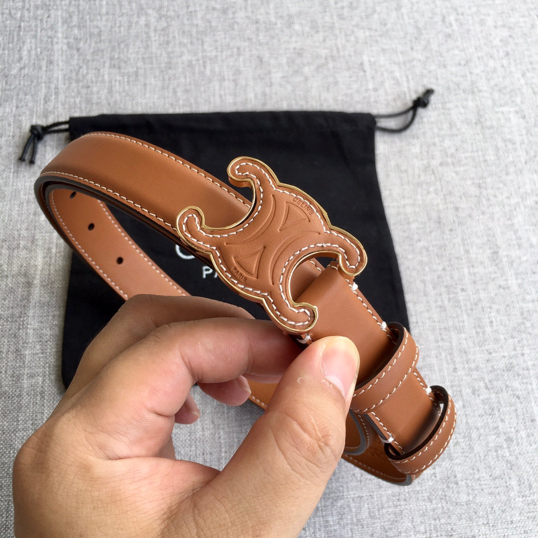 Medium Cuir Triomphe Belt 25mm Tan Calfskin - 30