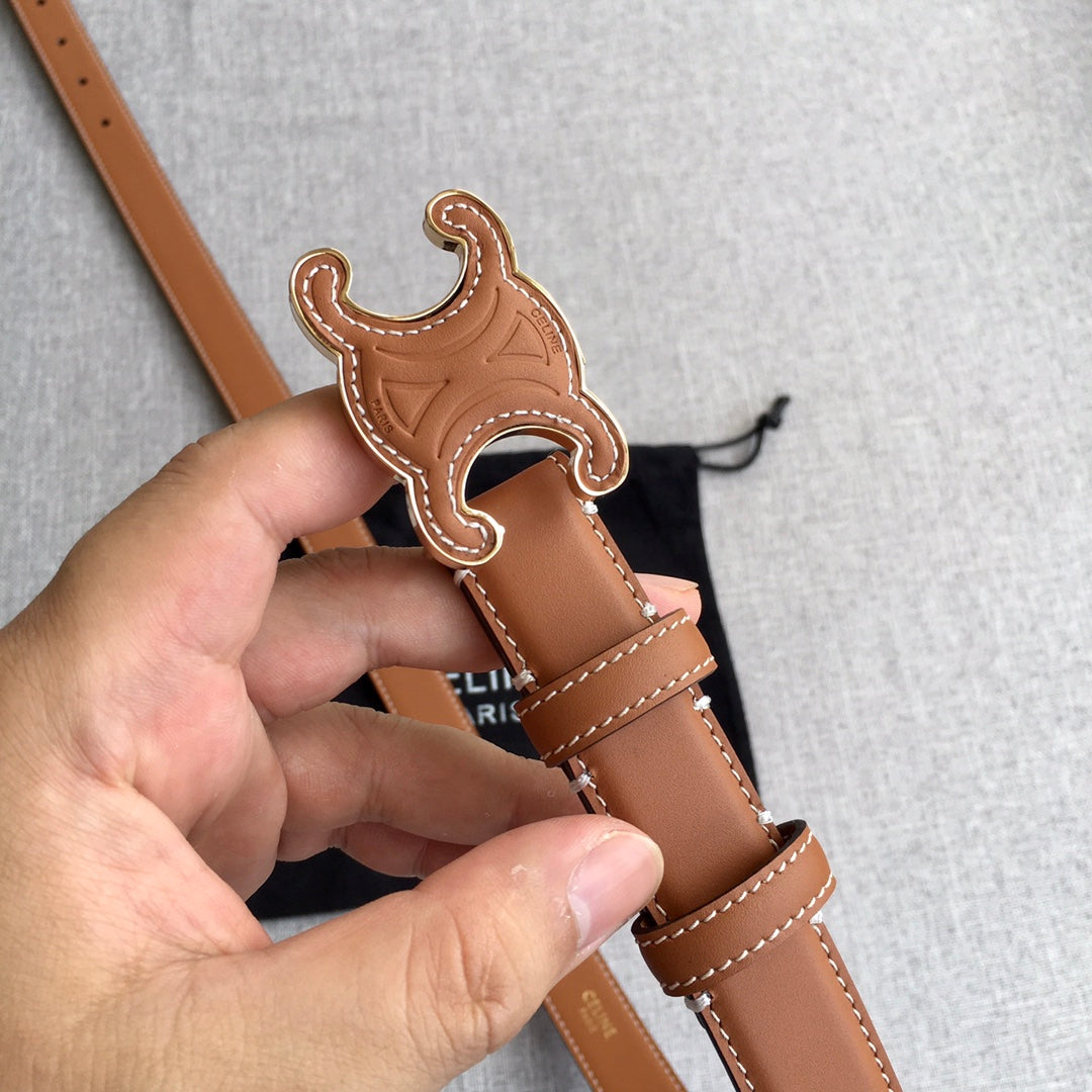 Medium Cuir Triomphe Belt 25mm Tan Calfskin - 30