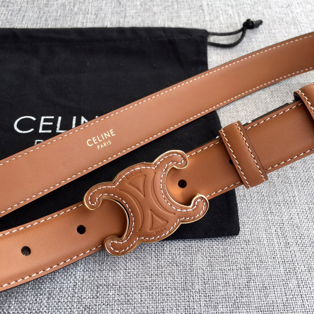 Medium Cuir Triomphe Belt 25mm Tan Calfskin - 30