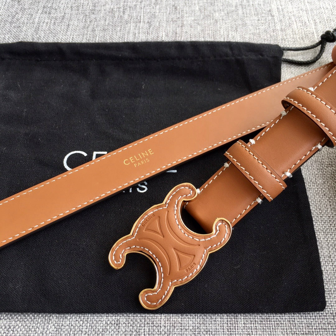 Medium Cuir Triomphe Belt 25mm Tan Calfskin - 30