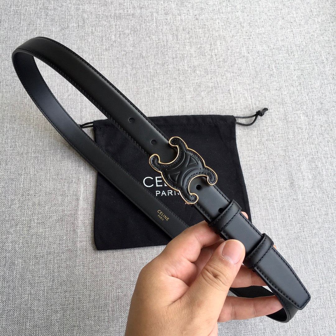 Medium Cuir Triomphe Belt 25mm Black Calfskin - 30