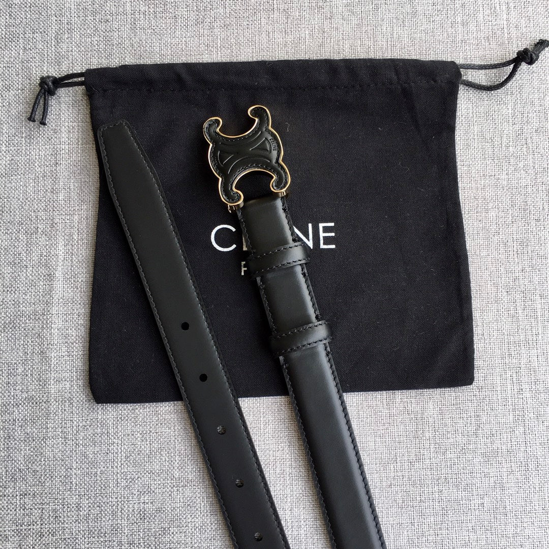 Medium Cuir Triomphe Belt 25mm Black Calfskin - 30