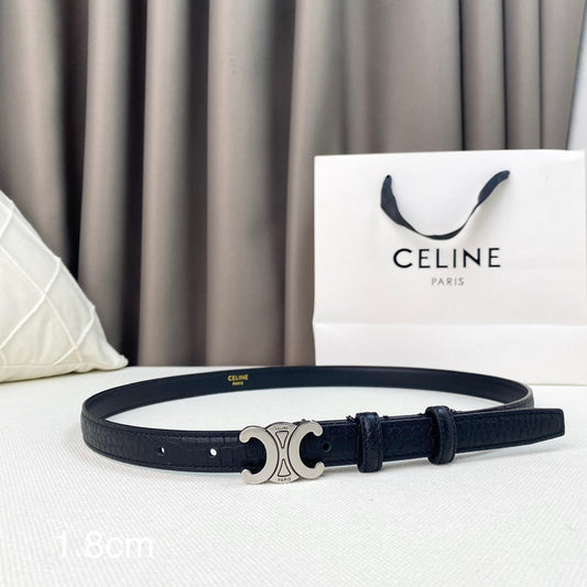 CL Belt 18mm Black Crocodile Embossed Calfskin Shw - 30