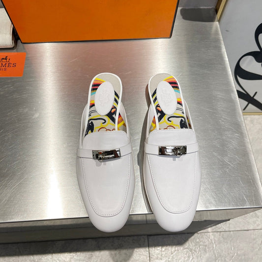 0Z MULE WHITE CALFSKIN WITH BLACK PATTERN - 35