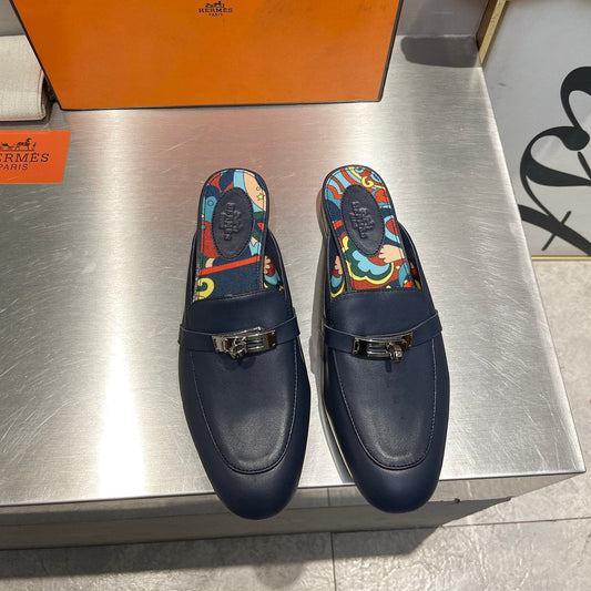 0Z MULE INDIGO CALFSKIN WITH PATTERN - 35