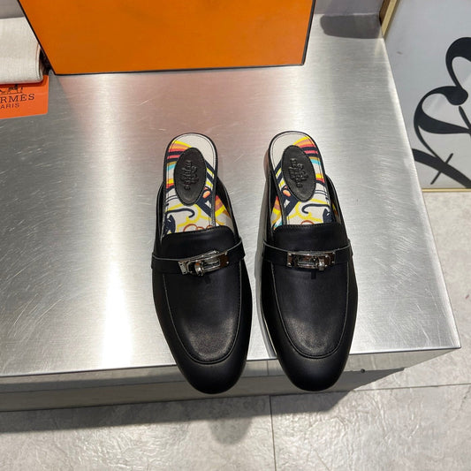 0Z MULE BLACK CALFSKIN WITH PATTERN - 35