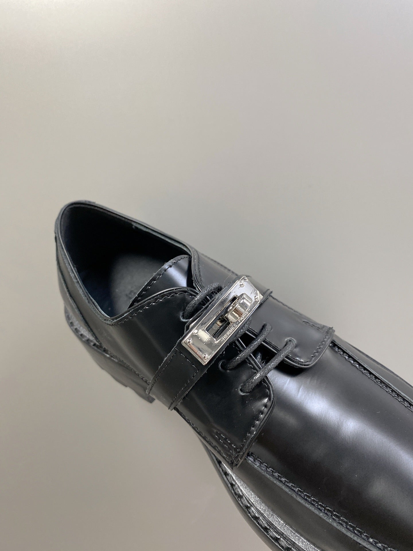 HM 25S LOAFER IN BLACK LAMBSKIN WITH SILVER HARDWARE - 35