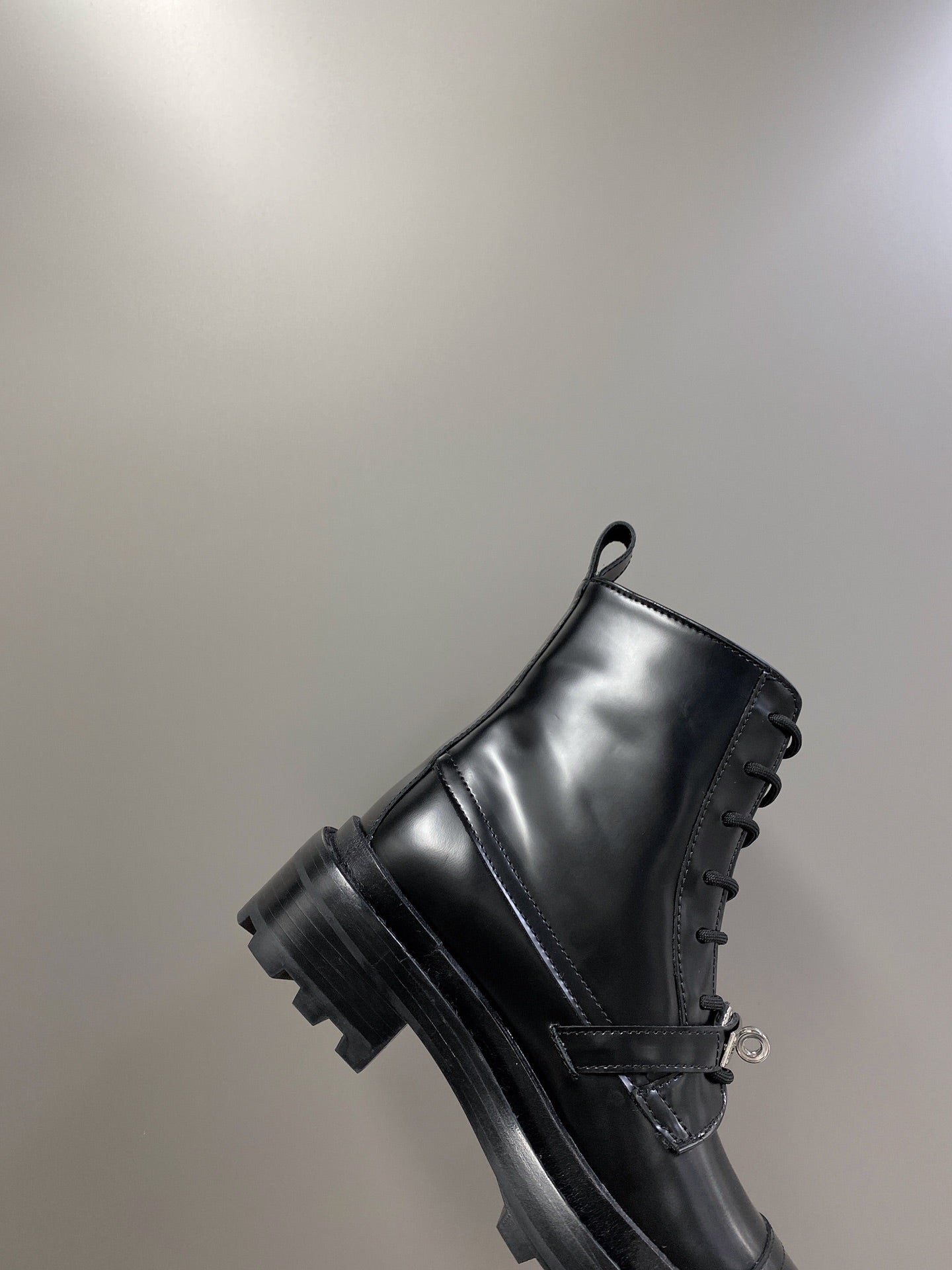 HM 25S FUNK ANKLE BOOT IN BLACK LAMBSKIN WITH SILVER HARDWARE - 35