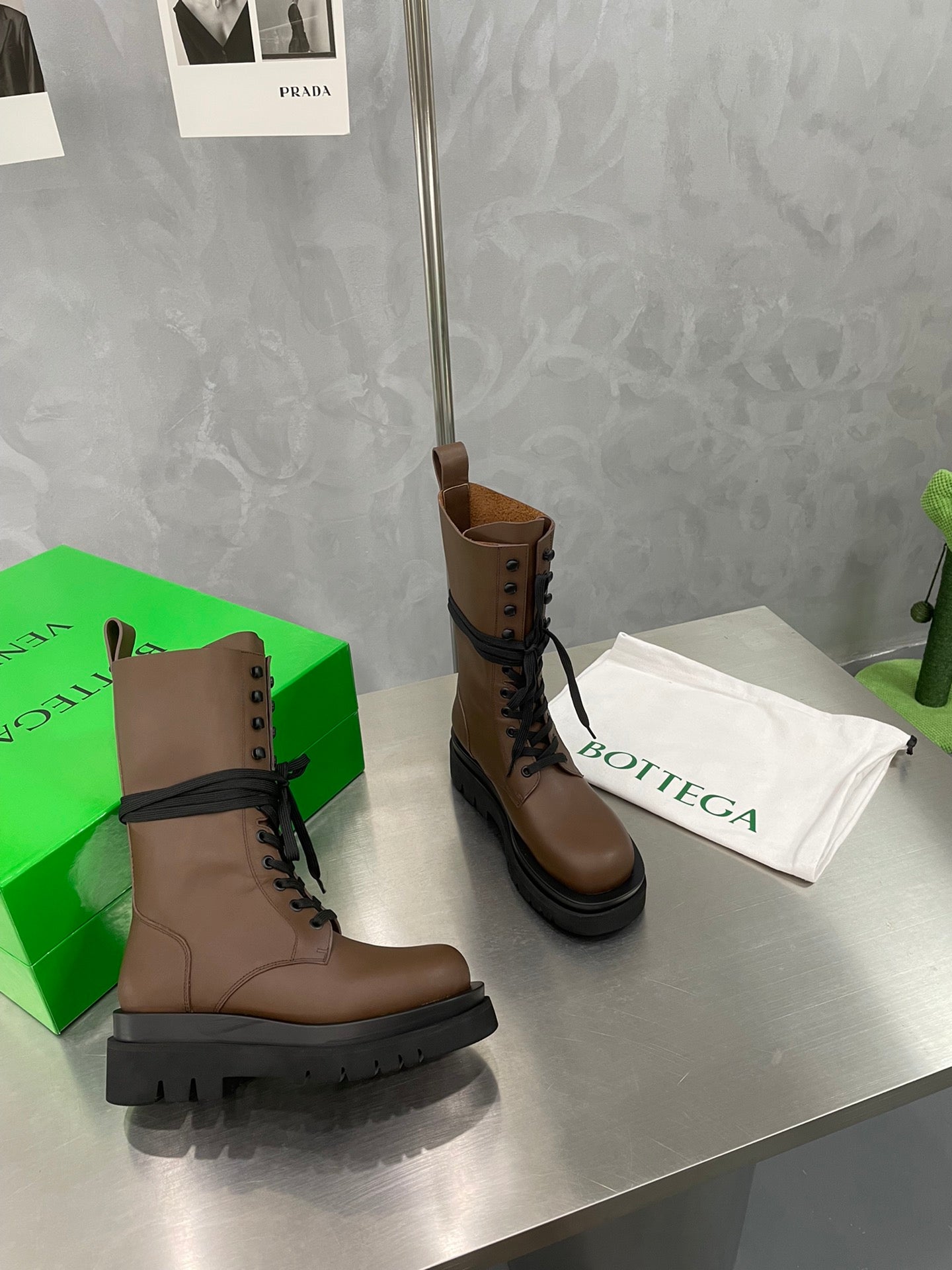 LUG LACE-UP BOOT IN CHOCOLATE BROWN CALFSKIN 7 CM - 34