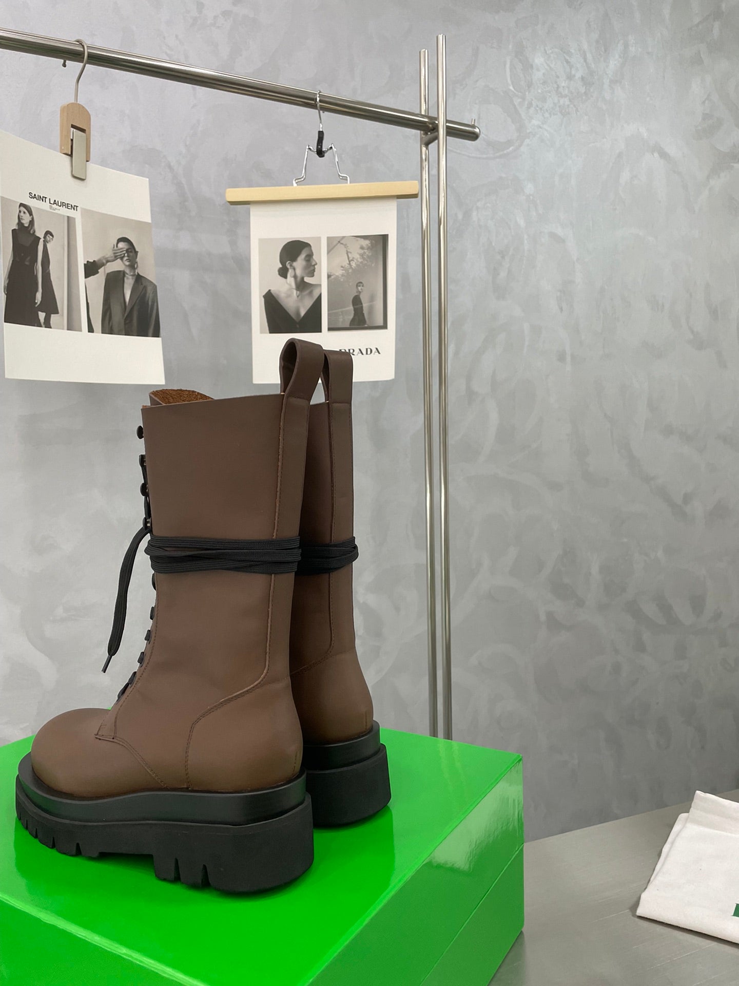 LUG LACE-UP BOOT IN CHOCOLATE BROWN CALFSKIN 7 CM - 34
