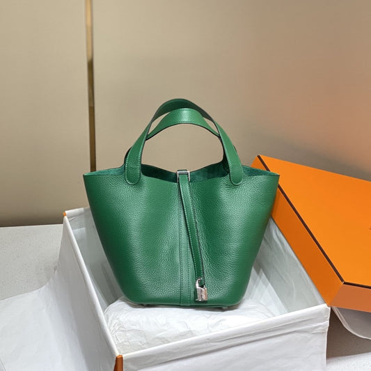 picotin lock emerald togo ghw - 18 x 19 x 13.5 cm