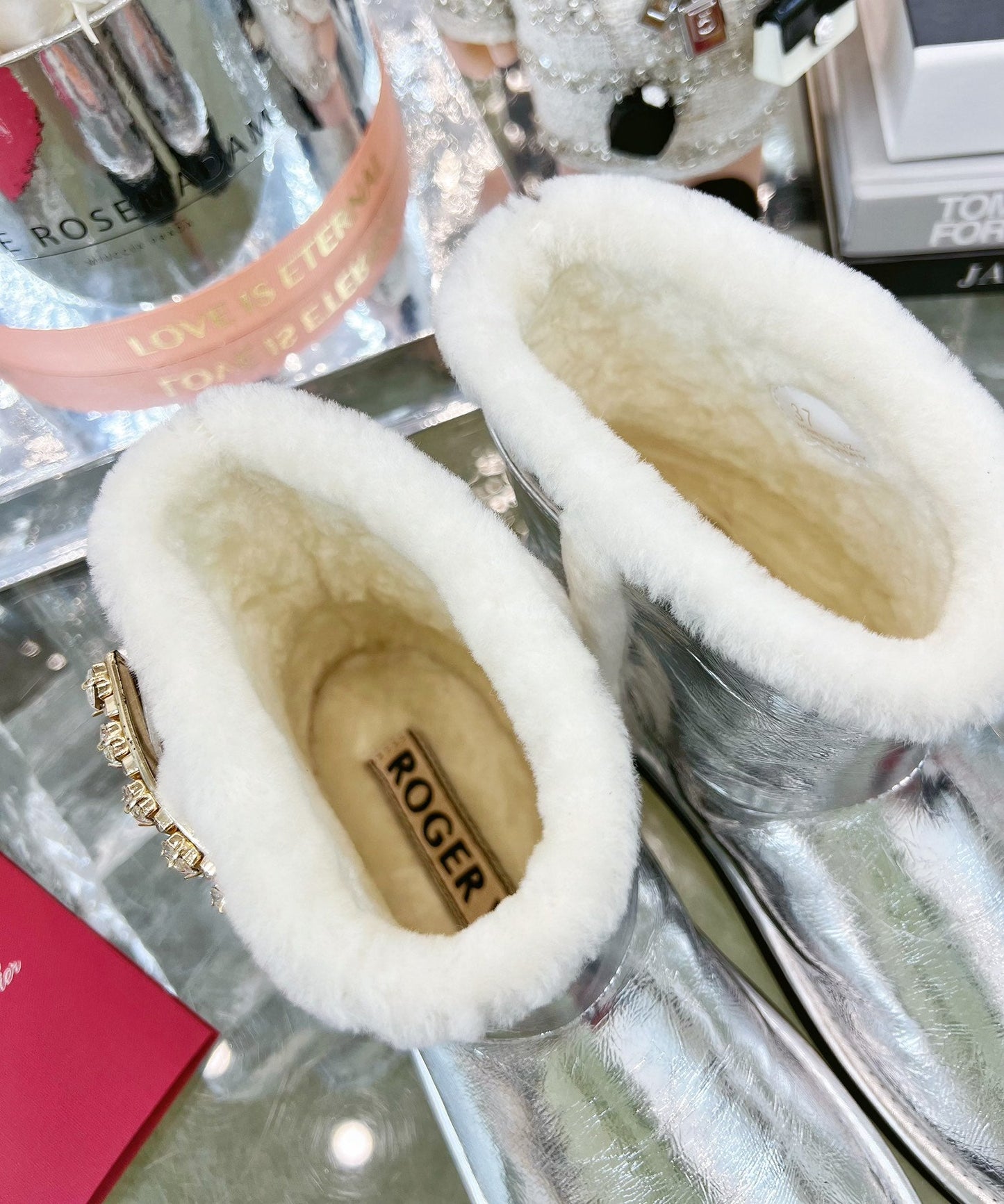 VIV SNOW ANKLE BOOTS IN SILVER PATENT CALFSKIN - 35