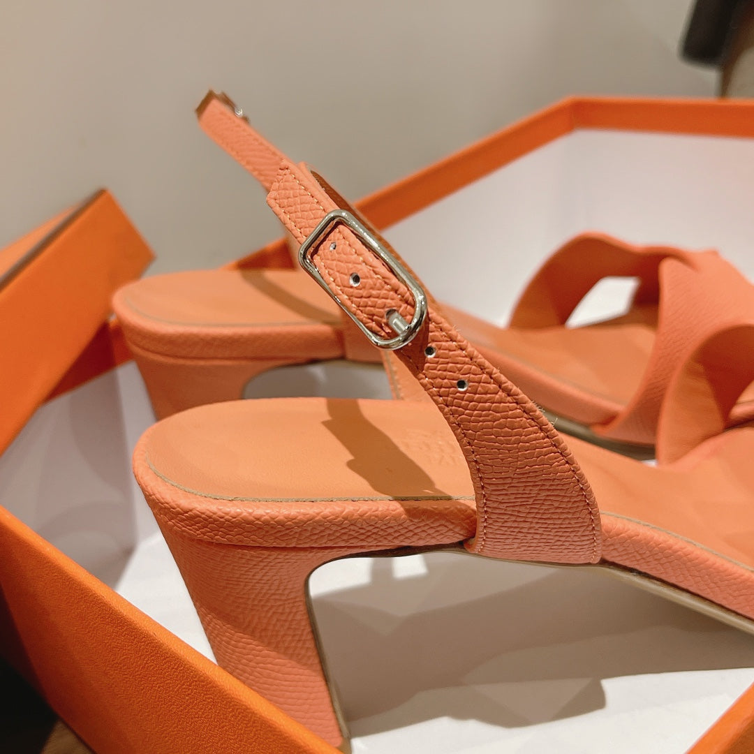 SLINGBACK SANDAL ETERNITE 75 CANTALOUPE LAMBSKIN - 35