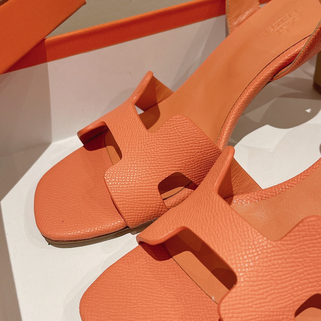 SLINGBACK SANDAL ETERNITE 75 CANTALOUPE LAMBSKIN - 35