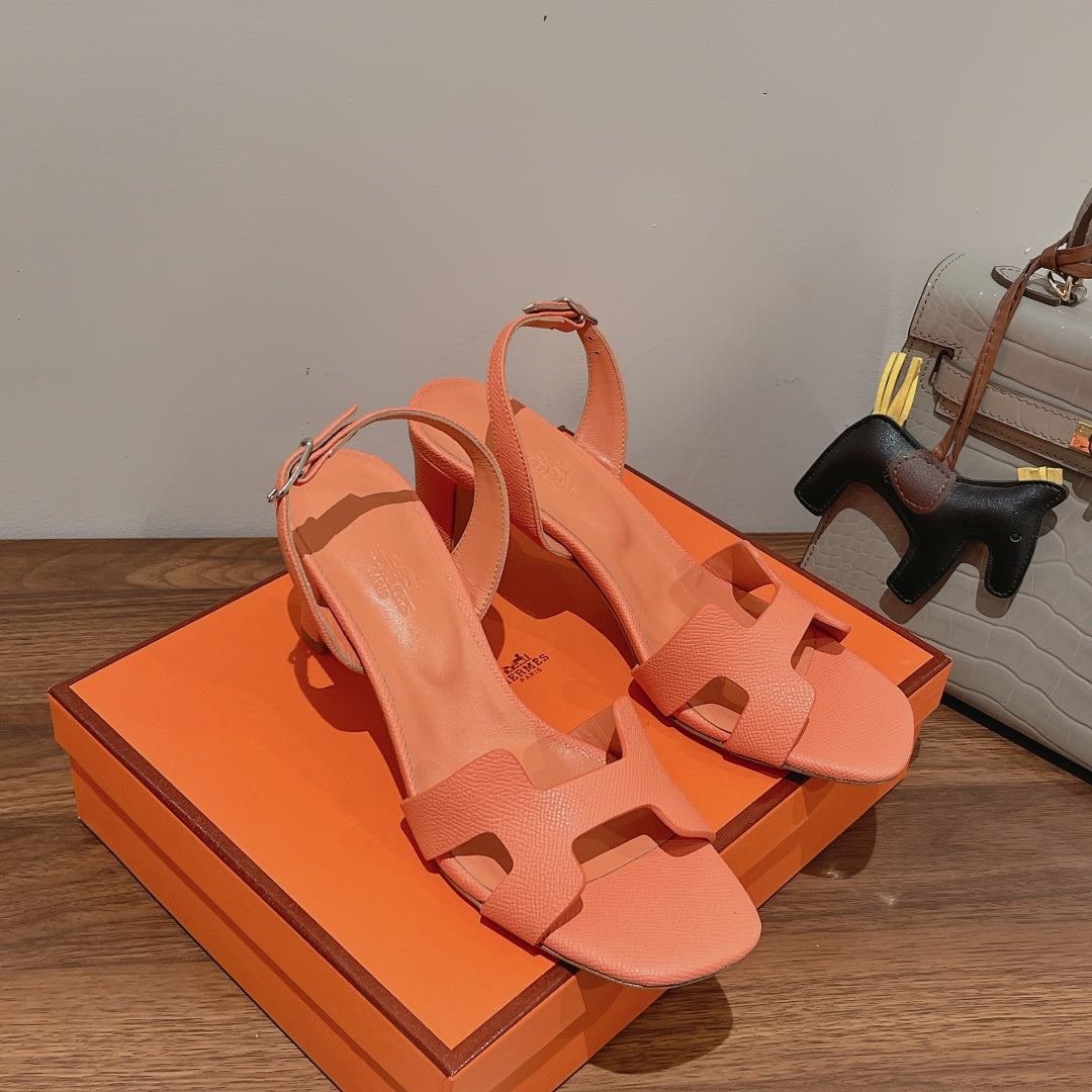SLINGBACK SANDAL ETERNITE 75 CANTALOUPE LAMBSKIN - 35