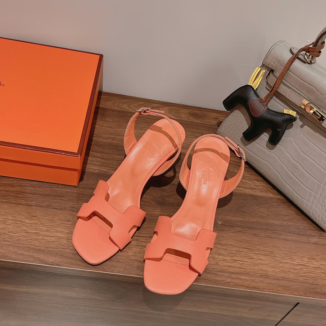 SLINGBACK SANDAL ETERNITE 75 CANTALOUPE LAMBSKIN - 35