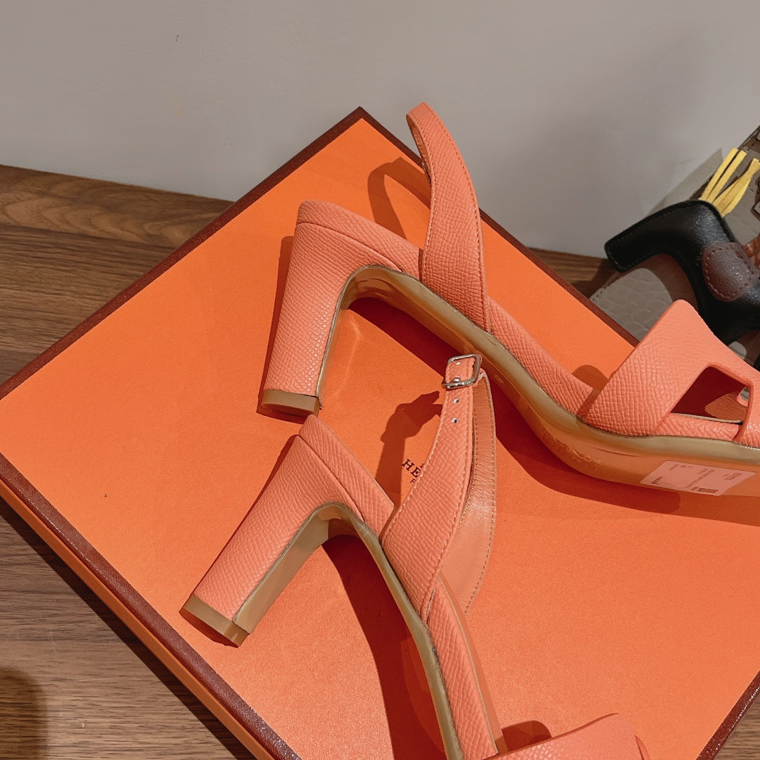 SLINGBACK SANDAL ETERNITE 75 CANTALOUPE LAMBSKIN - 35