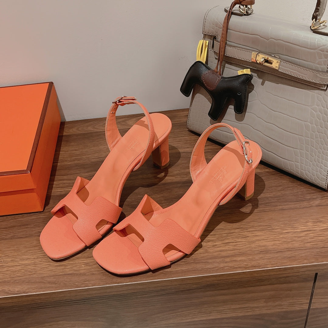 SLINGBACK SANDAL ETERNITE 75 CANTALOUPE LAMBSKIN - 35