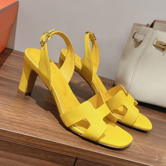 HOLY 75 SANDAL IN BRIGHT YELLOW GRAINED CALFSKIN - 35