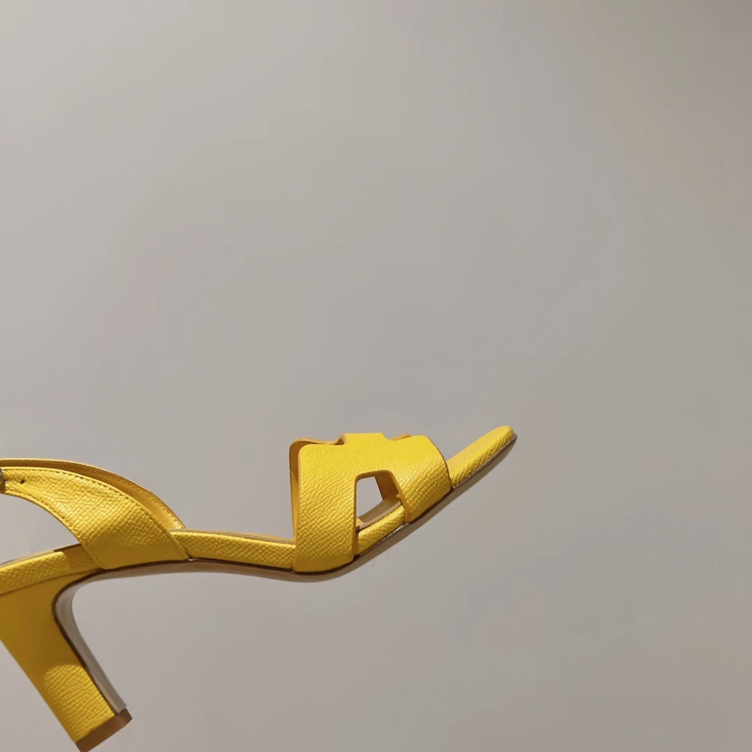 HOLY 75 SANDAL IN BRIGHT YELLOW GRAINED CALFSKIN - 35