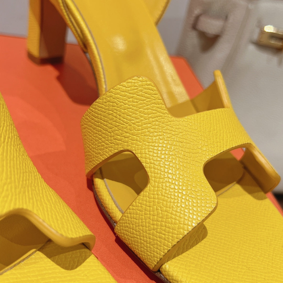 HOLY 75 SANDAL IN BRIGHT YELLOW GRAINED CALFSKIN - 35