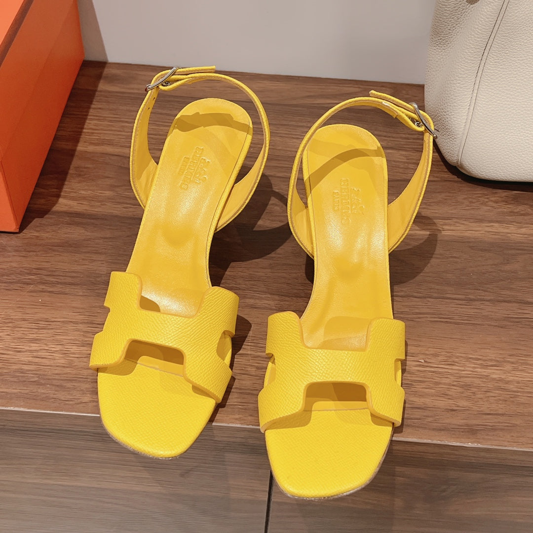 HOLY 75 SANDAL IN BRIGHT YELLOW GRAINED CALFSKIN - 35