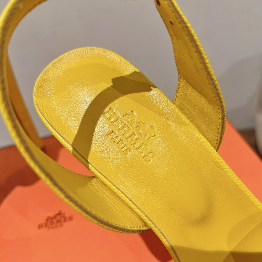 SLINGBACK SANDAL ETERNITE 105 YELLOW LAMBSKIN - 35