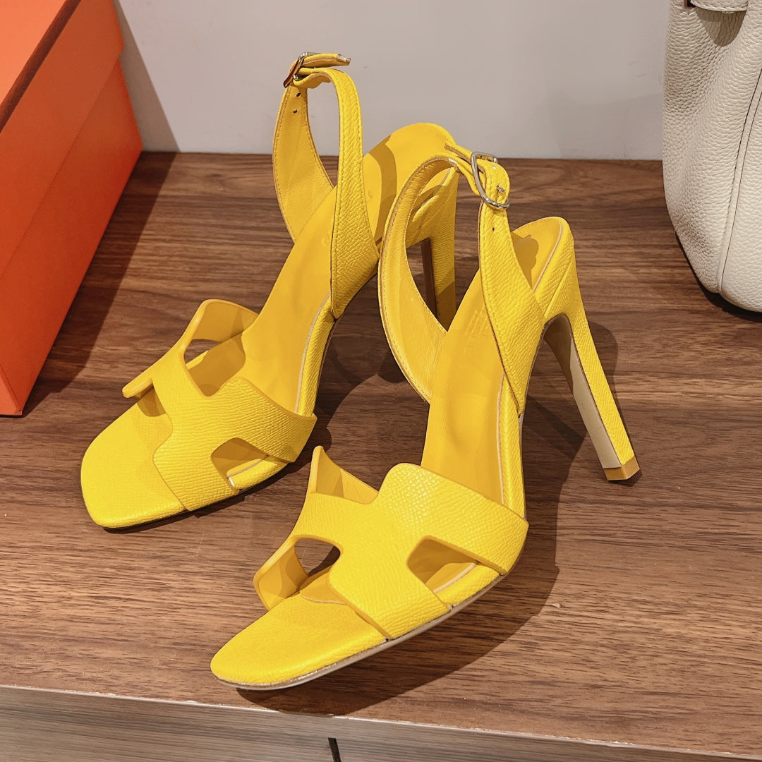 SLINGBACK SANDAL ETERNITE 105 YELLOW LAMBSKIN - 35
