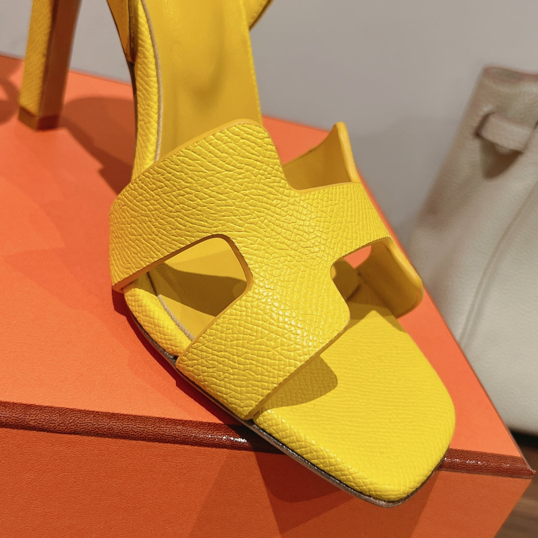 SLINGBACK SANDAL ETERNITE 105 YELLOW LAMBSKIN - 35