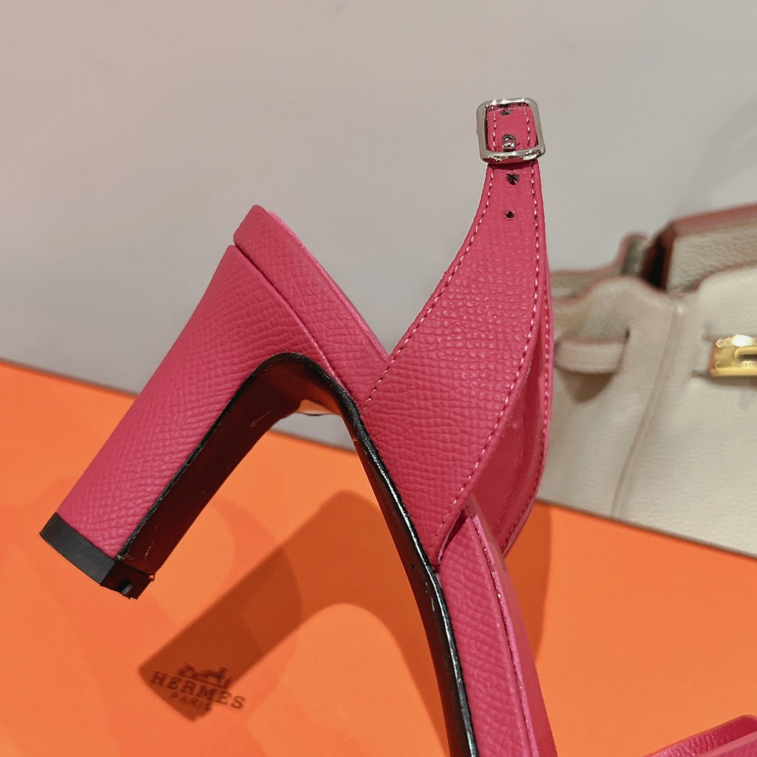 HOLY 75 SANDAL IN BRIGHT PINK GRAINED CALFSKIN - 35
