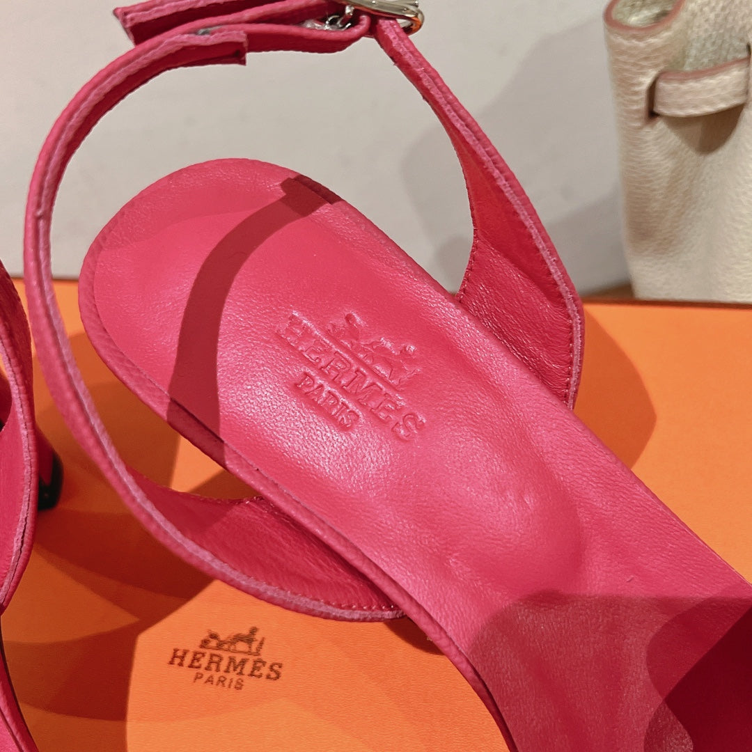 HOLY 75 SANDAL IN BRIGHT PINK GRAINED CALFSKIN - 35