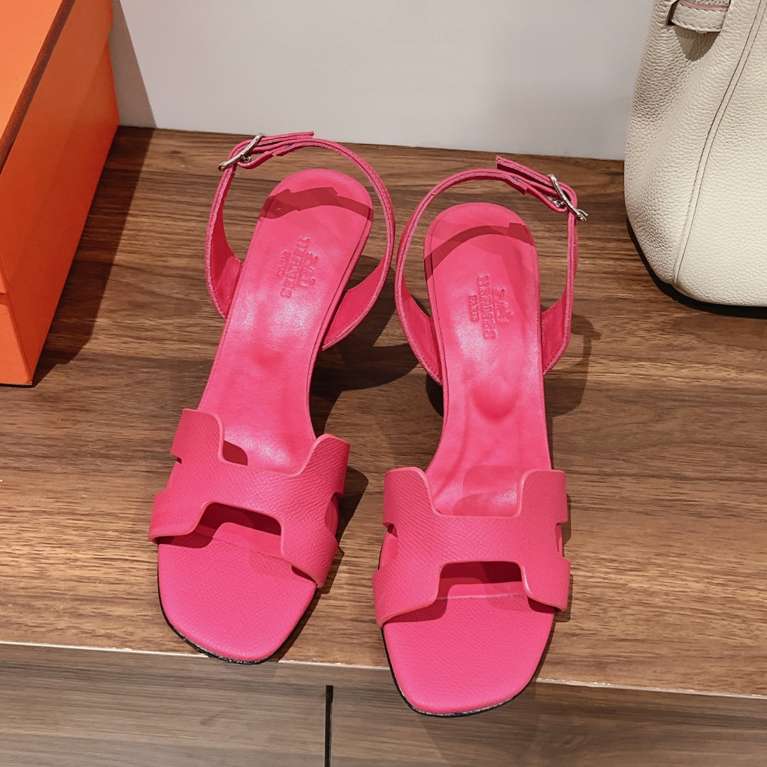 HOLY 75 SANDAL IN BRIGHT PINK GRAINED CALFSKIN - 35