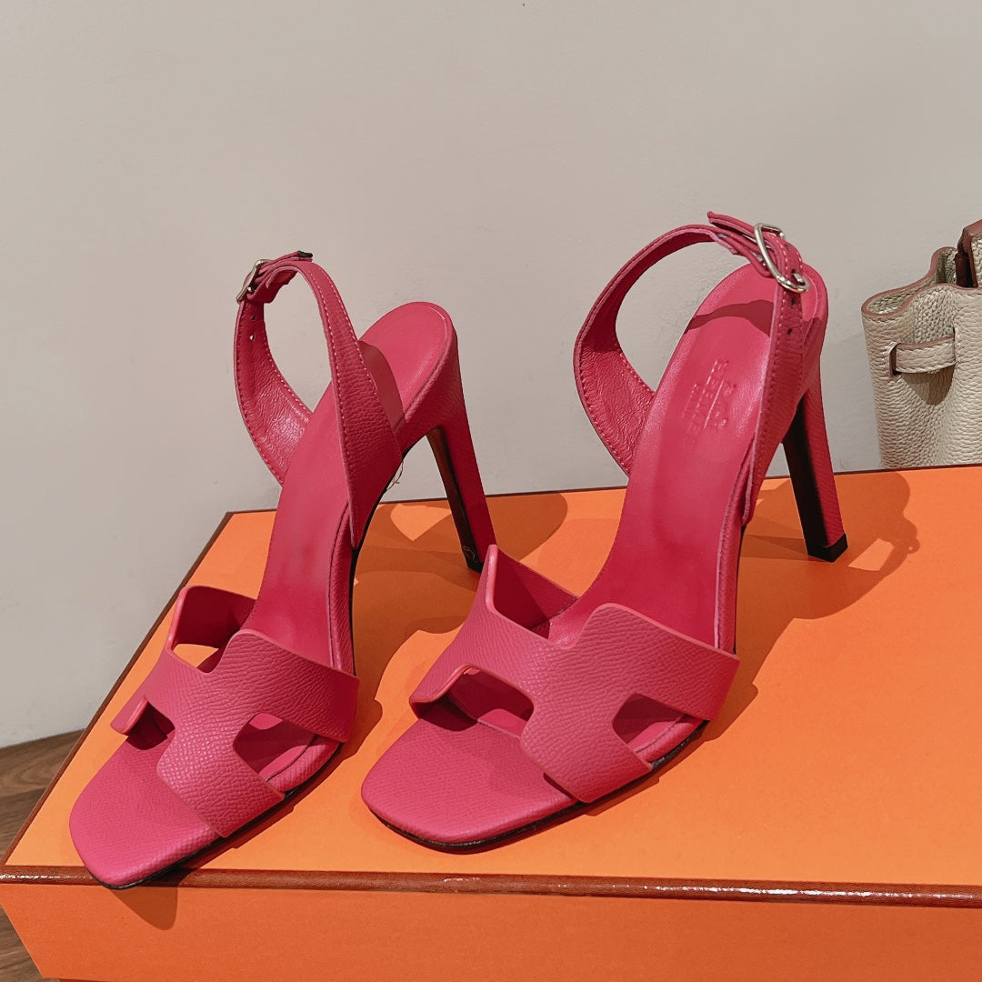 HOLY 105 SANDAL IN BRIGHT PINK GRAINED CALFSKIN - 35