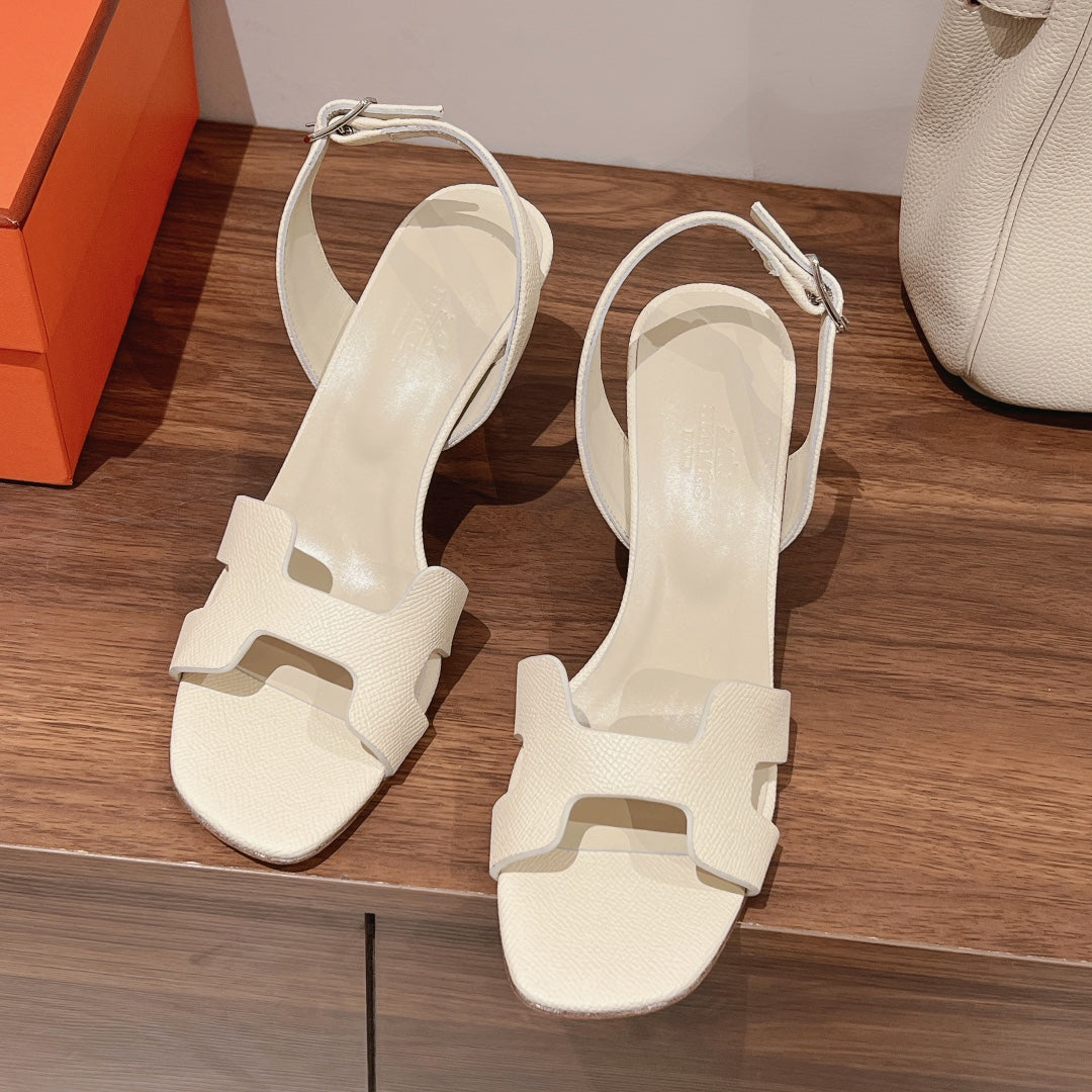 SLINGBACK SANDAL ETERNITE 75 CREAMY WHITE LAMBSKIN - 35