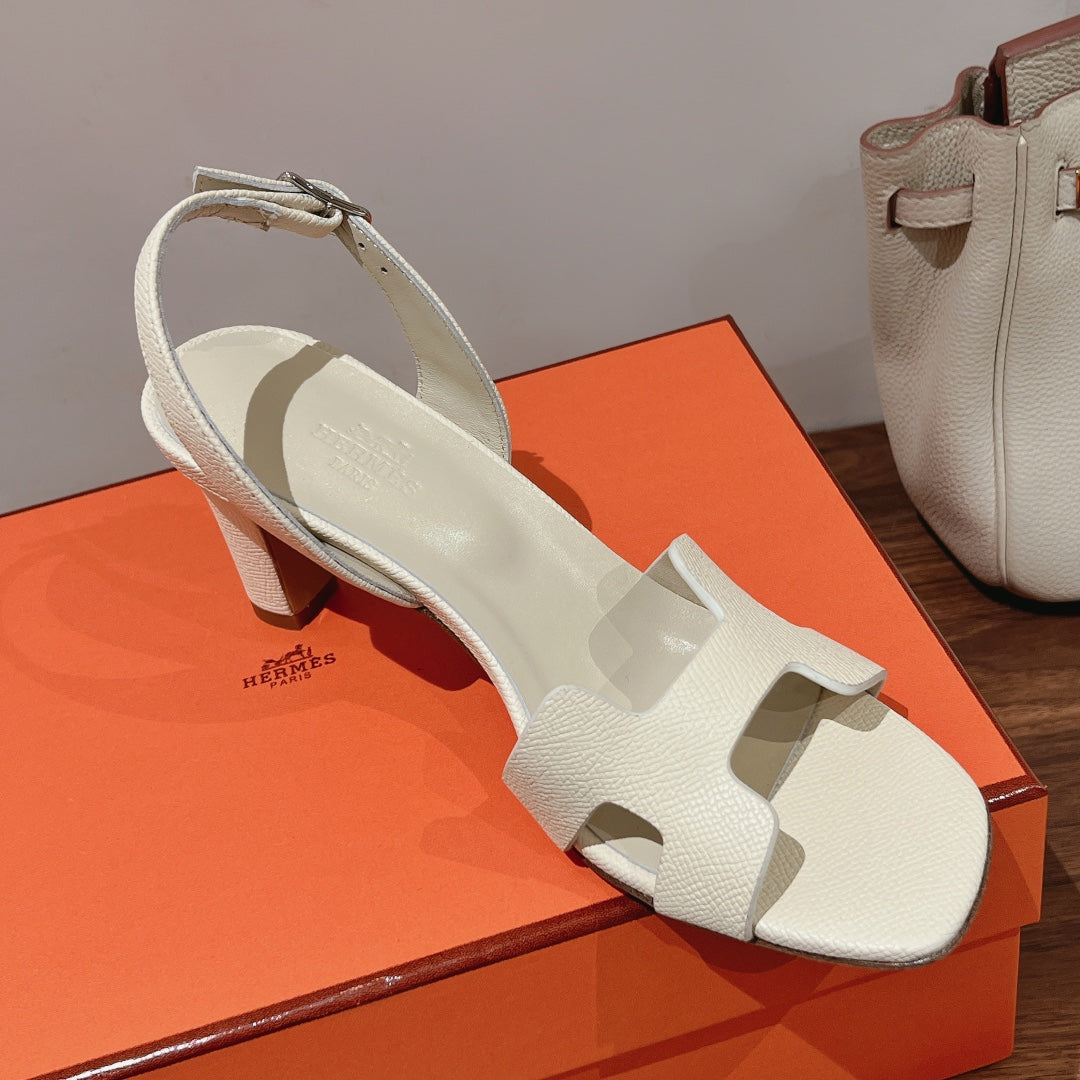 SLINGBACK SANDAL ETERNITE 75 CREAMY WHITE LAMBSKIN - 35