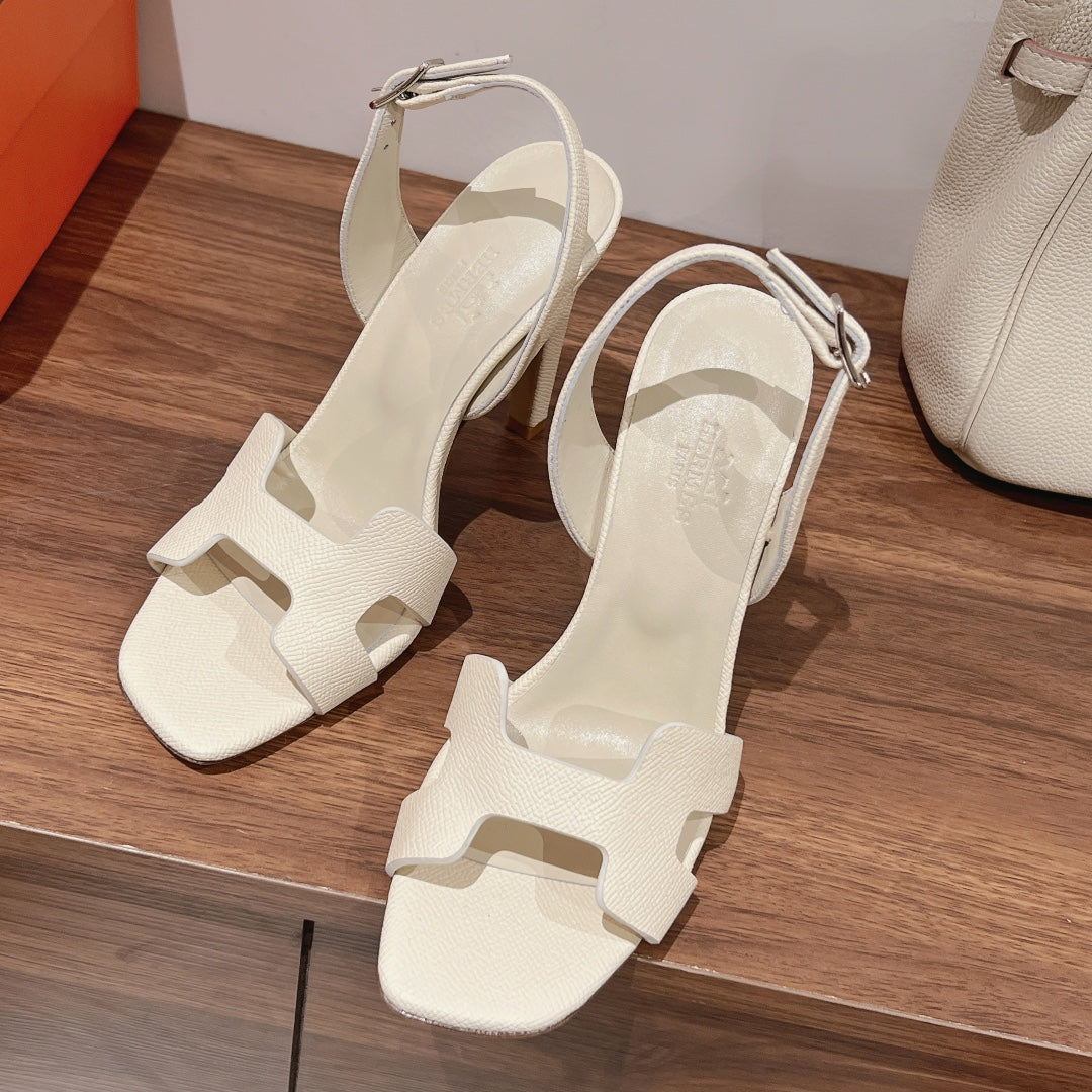 SLINGBACK SANDAL ETERNITE 105 WHITE LAMBSKIN - 35