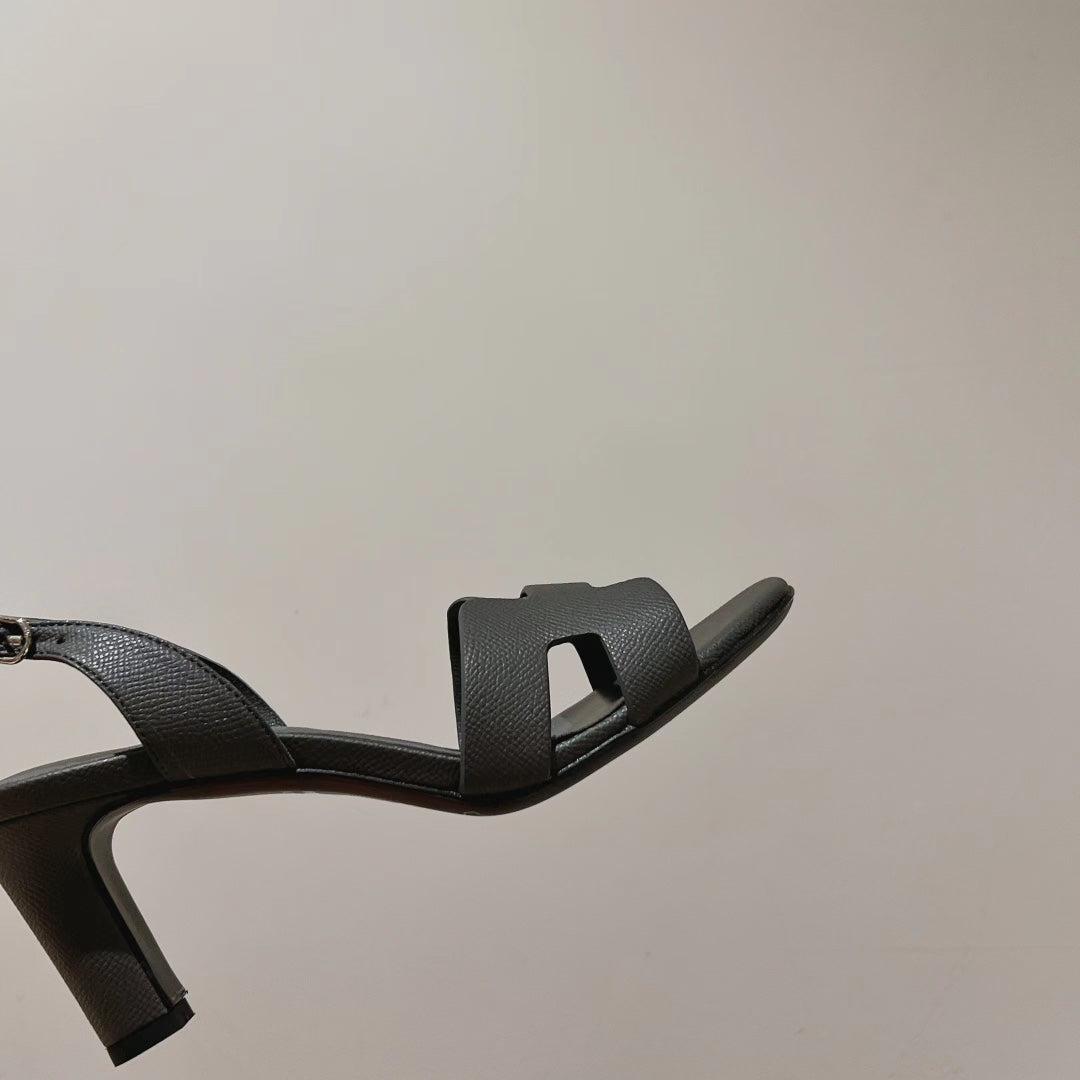 HOLY 75 SANDAL IN DARK GRAY GRAINED CALFSKIN - 35