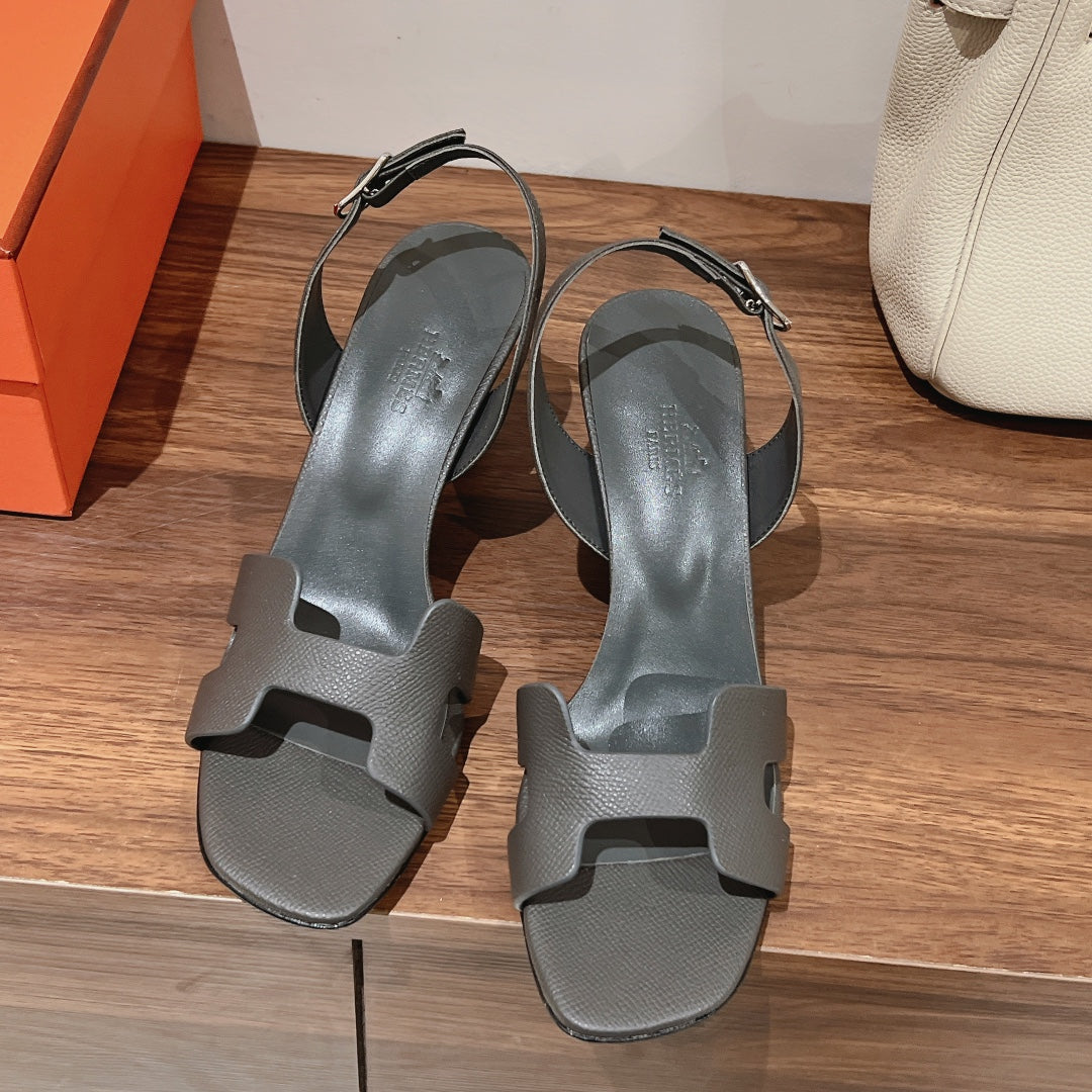 SLINGBACK SANDAL ETERNITE 75 FOSSIL LAMBSKIN - 35