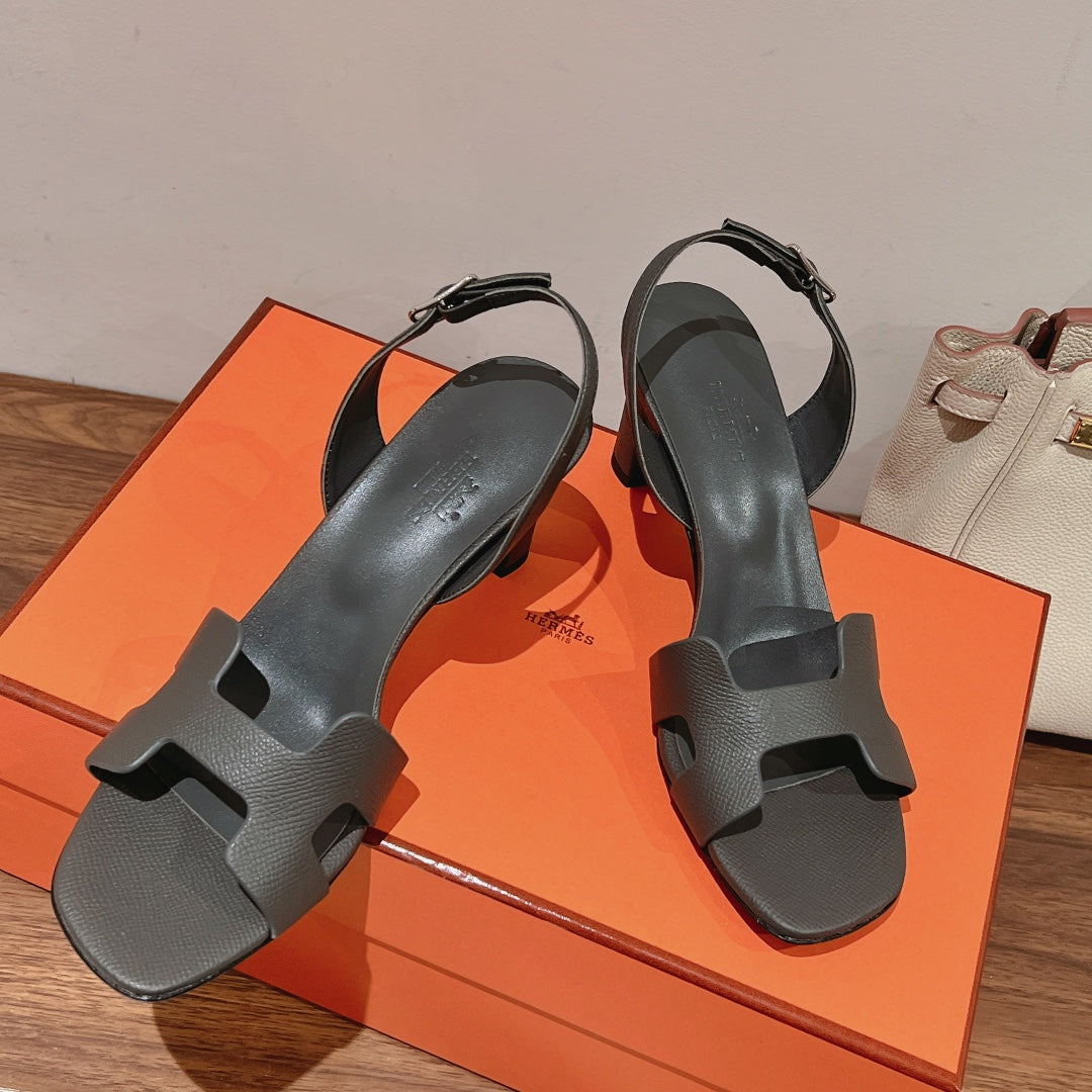SLINGBACK SANDAL ETERNITE 75 FOSSIL LAMBSKIN - 35