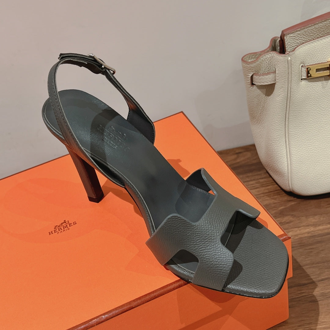 SLINGBACK SANDAL ETERNITE 105 FOSSIL LAMBSKIN - 35
