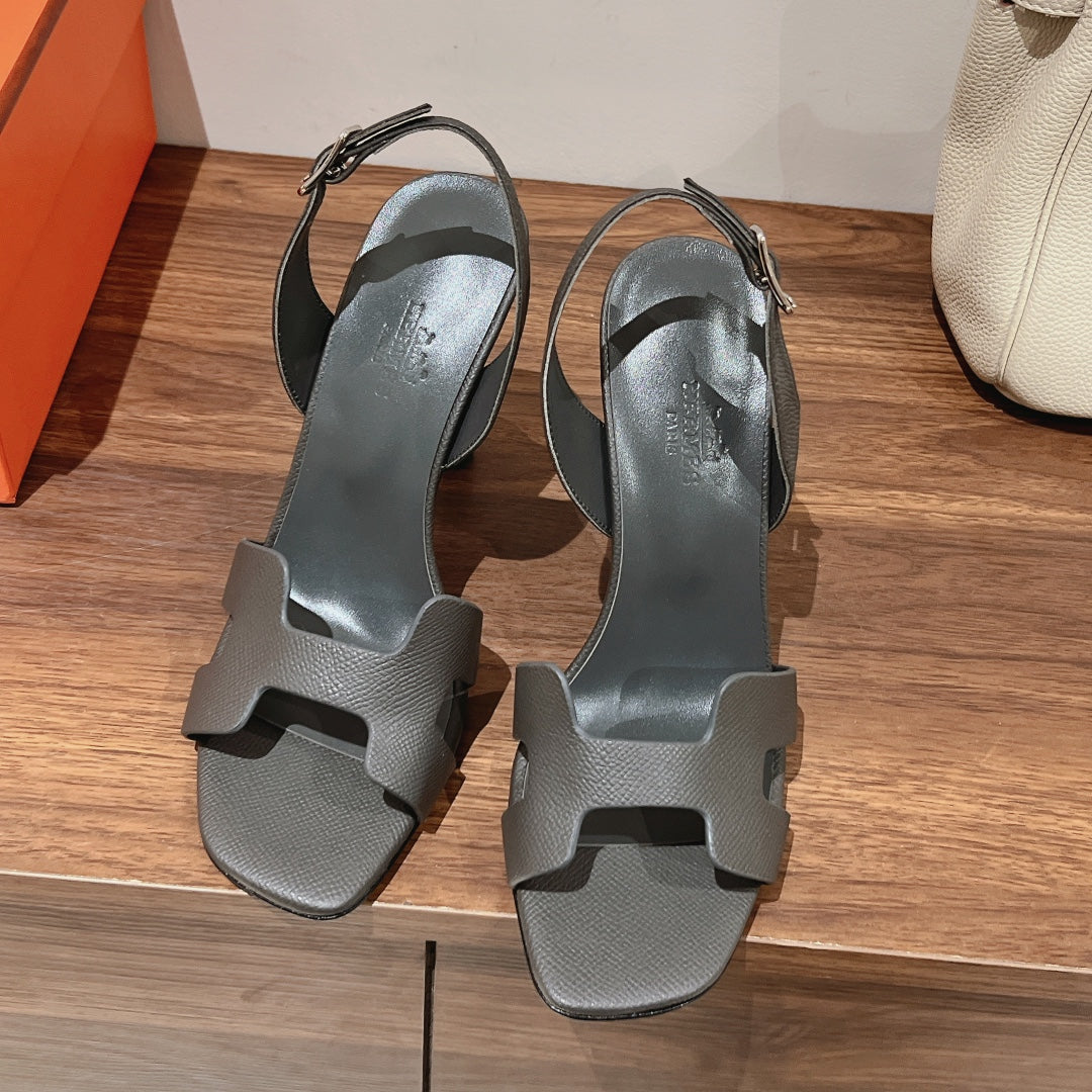 SLINGBACK SANDAL ETERNITE 105 FOSSIL LAMBSKIN - 35