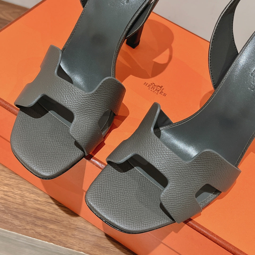 SLINGBACK SANDAL ETERNITE 105 FOSSIL LAMBSKIN - 35