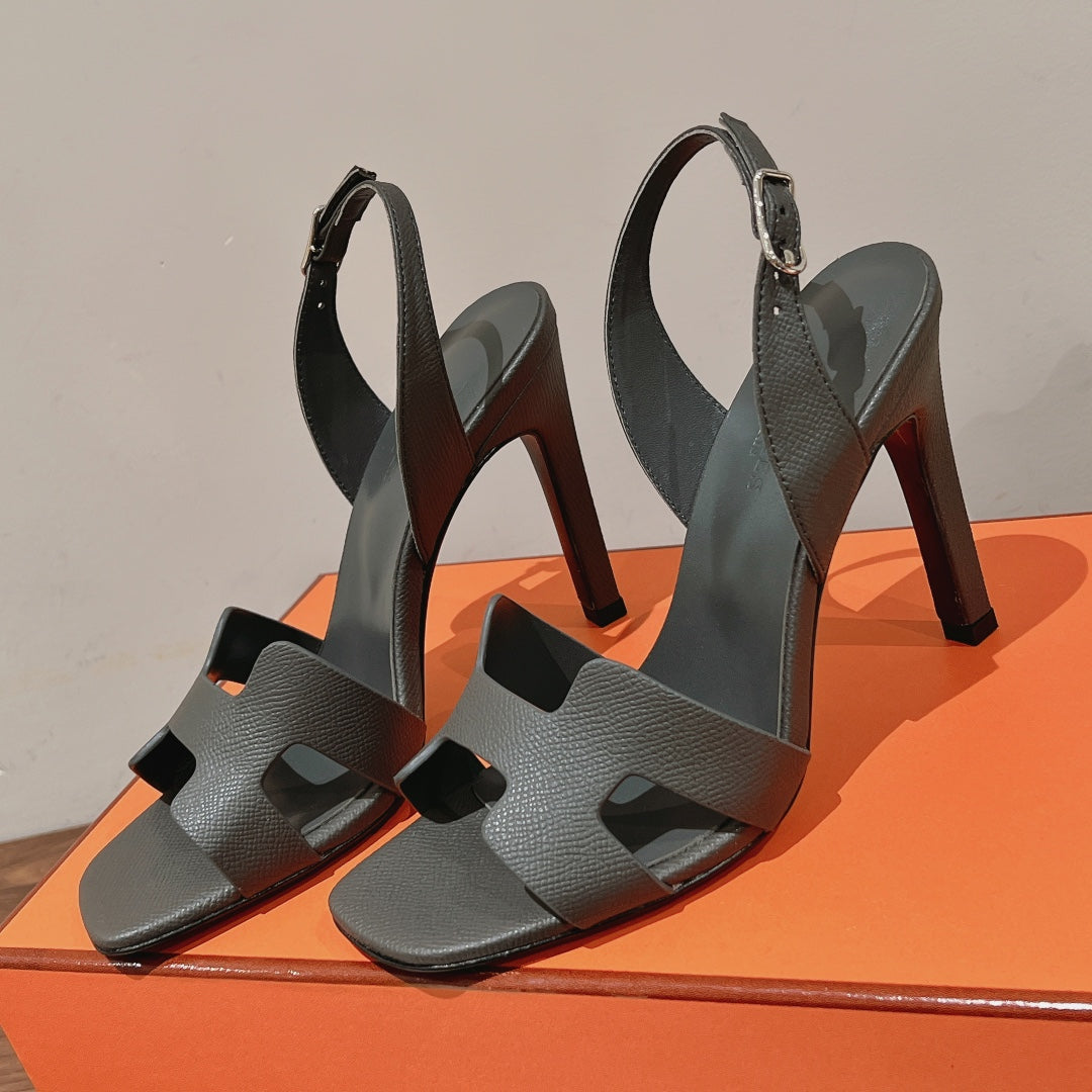 SLINGBACK SANDAL ETERNITE 105 FOSSIL LAMBSKIN - 35