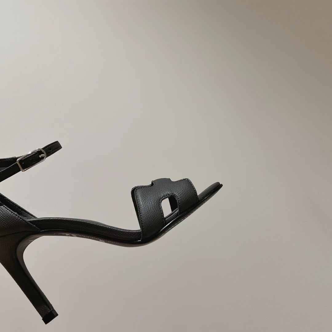 PREMIERE 105 SANDAL IN DARK GRAY CALFSKIN - 35