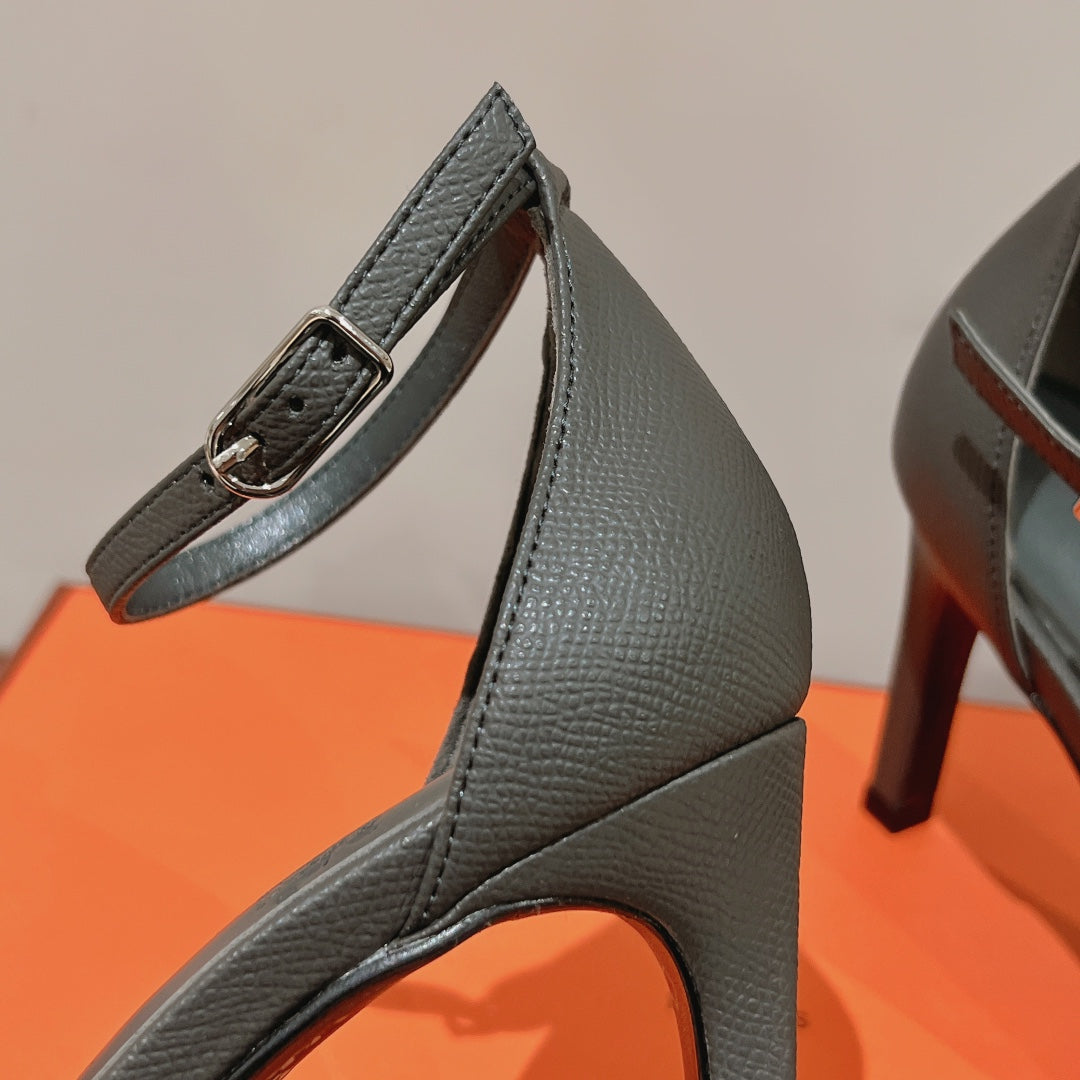 PREMIERE 105 SANDAL IN DARK GRAY CALFSKIN - 35