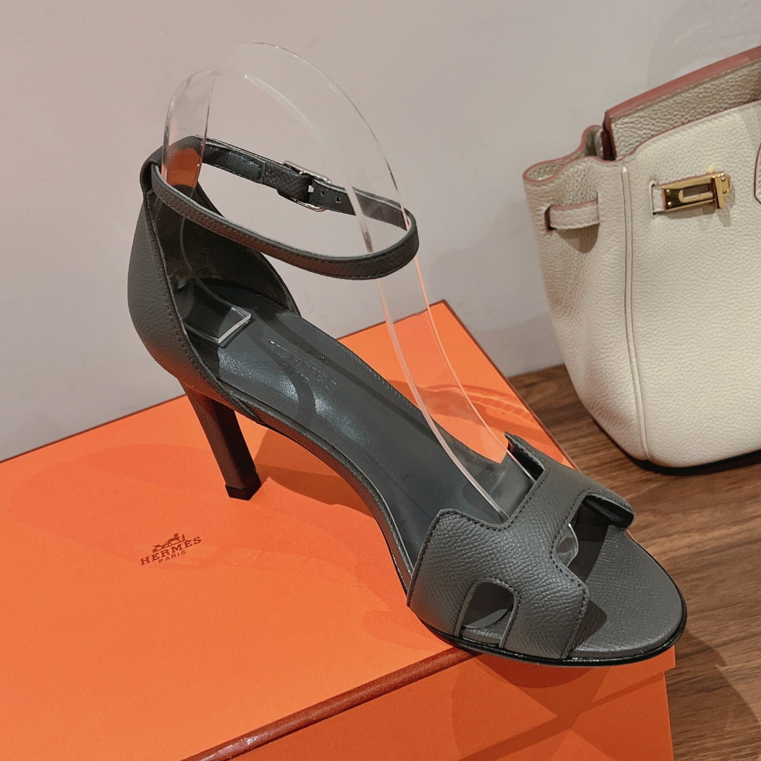 PREMIERE 105 SANDAL IN DARK GRAY CALFSKIN - 35