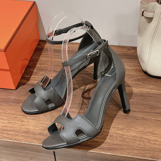 PREMIERE 105 SANDAL IN DARK GRAY CALFSKIN - 35