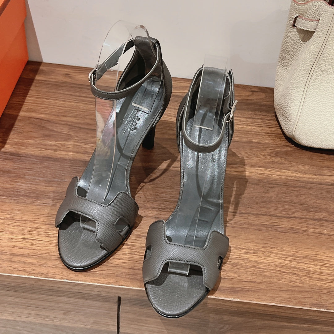 PREMIERE 105 SANDAL IN DARK GRAY CALFSKIN - 35