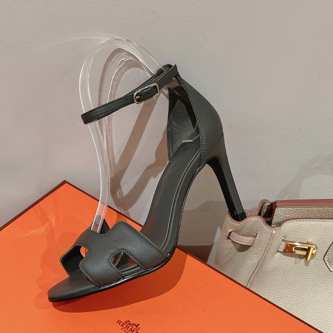 PREMIERE 105 SANDAL IN DARK GRAY CALFSKIN - 35