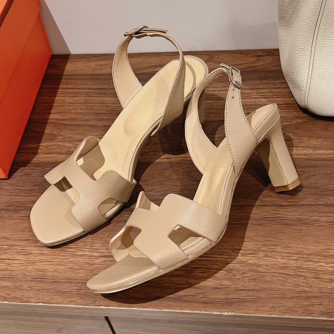 SLINGBACK SANDAL ETERNITE 75 BEIGE LAMBSKIN - 35